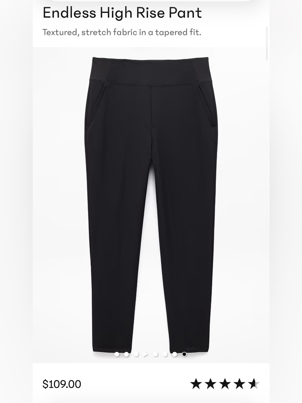 Athleta Endless High Rise Pant, Black, 8P